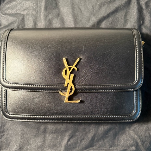 Yves Saint Laurent Medium Solferino Black Leather with Gold Hardware - Picture 8 of 12